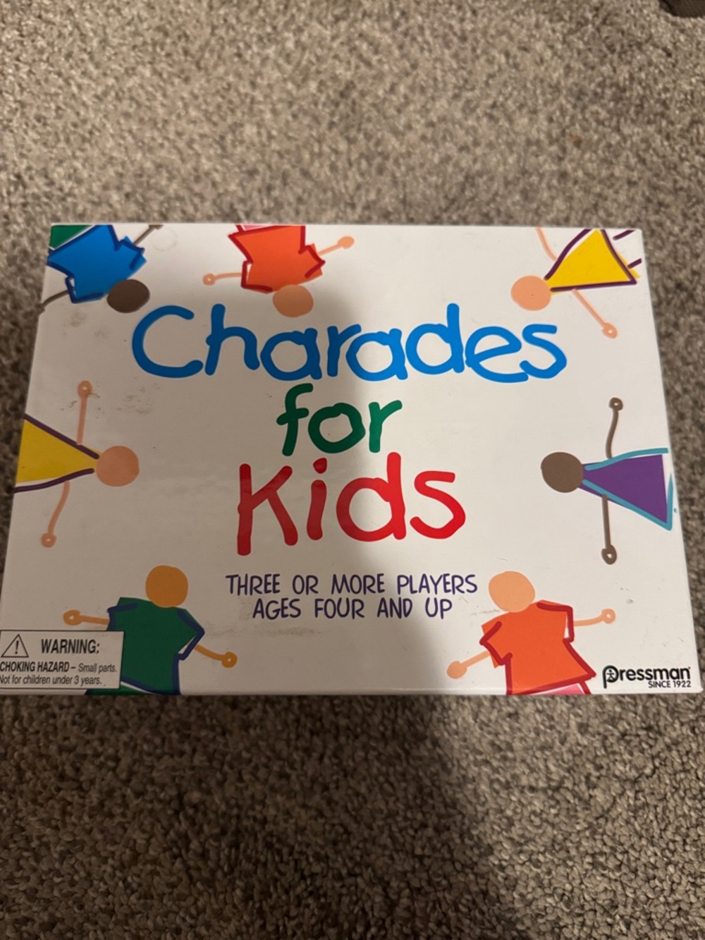 Pressman Charades for Kids Party Game - White with Multicolor Graphics